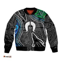 Torest Trait Islands Mix Crocodine Aboriginal Pattern Bomber Jacket TS04
