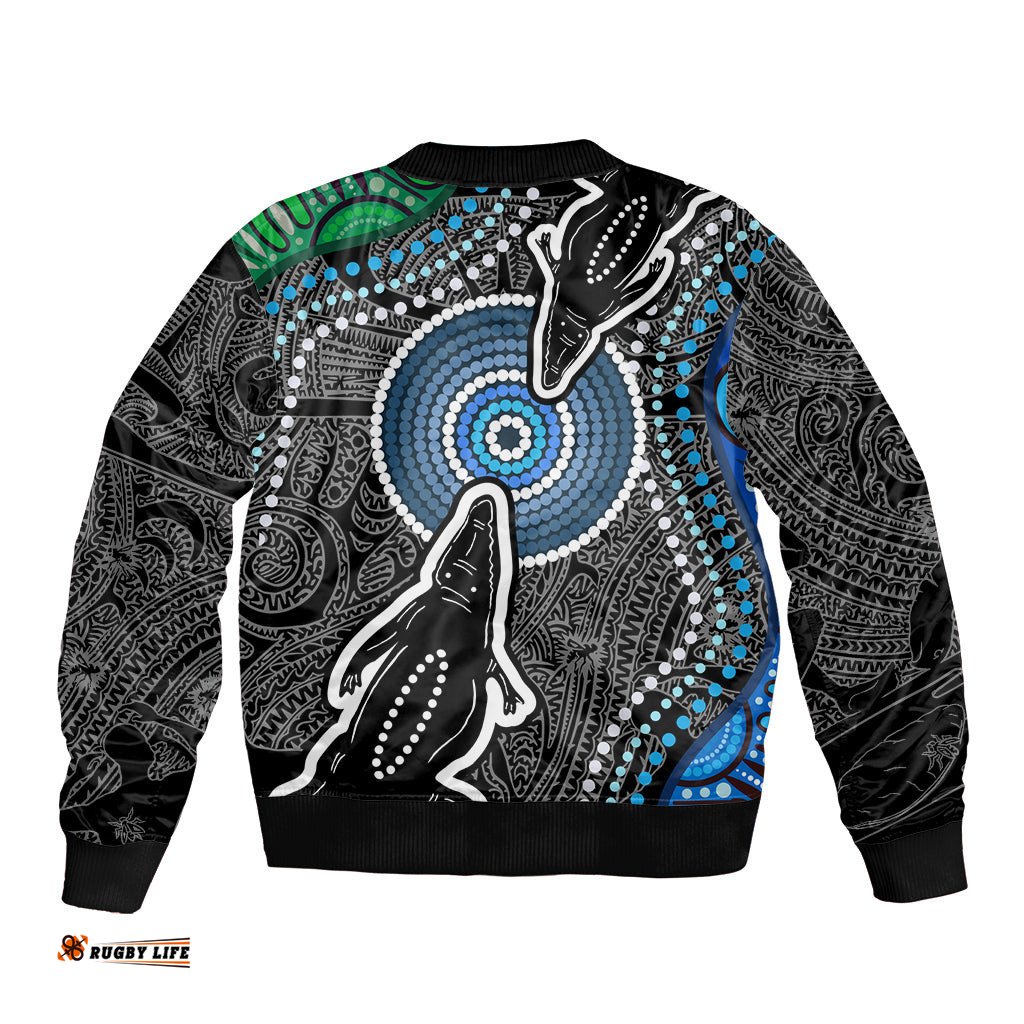 Torest Trait Islands Mix Crocodine Aboriginal Pattern Bomber Jacket TS04