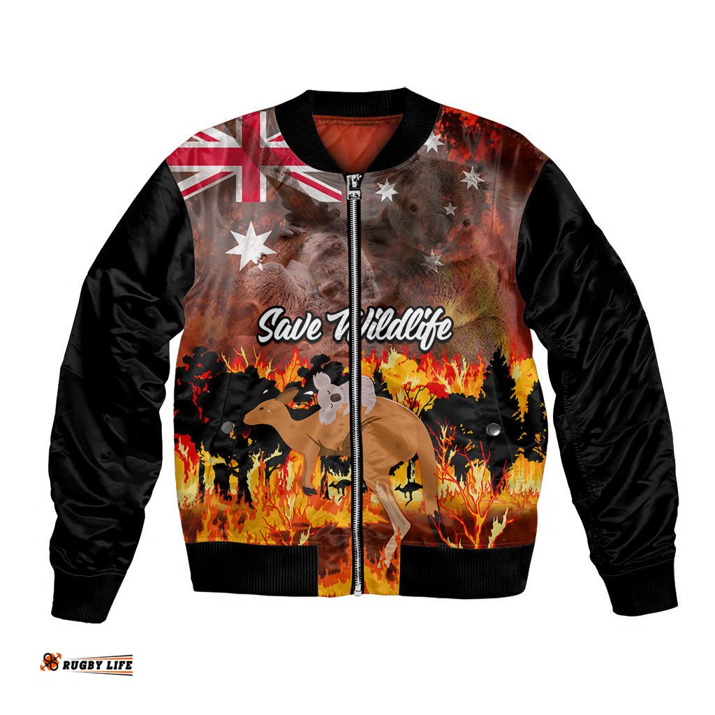 Save Wildlife Australia Bomber Jacket Bushfire Awareness