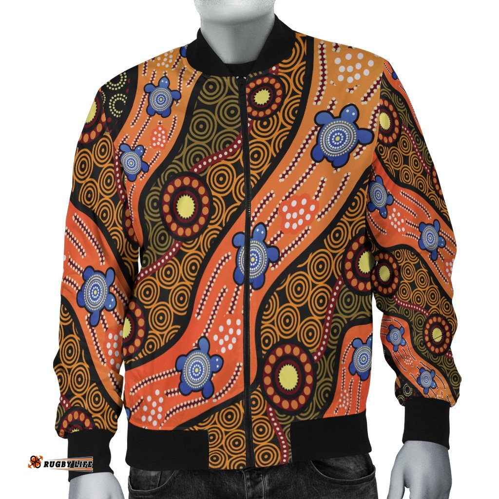 Bomber jacket - Aboriginal Dot Unique Style Turtle