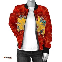 Aboriginal Women's Bomber Jacket - Australia Map Hand Patterns Spider Web