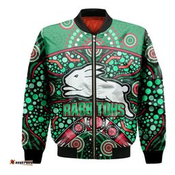 South Sydney Indigenous Rabbitohs Dot Art Style Bomber Jacket