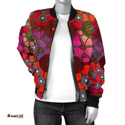 Bomber Jacket - Aboriginal Pattern Jacket Circle Art - Women