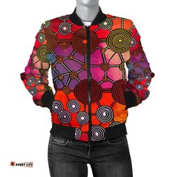 Bomber Jacket - Aboriginal Pattern Jacket Circle Art - Women