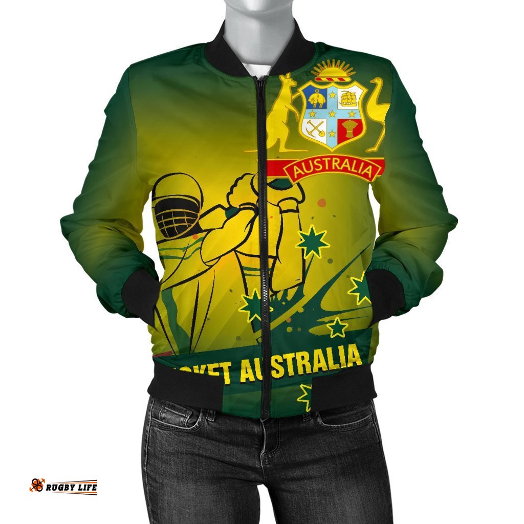 Cricket Women's Bomber Jacket - Australian Cricket National Color