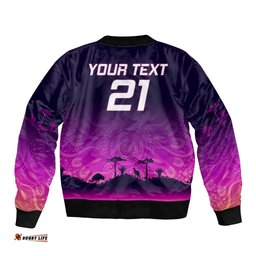 Custom NRL Broncos Bomber Jacket The Starry Night Indigenous Aboriginal