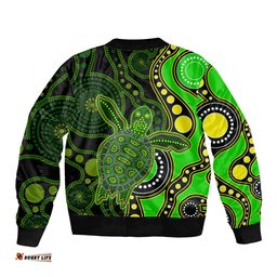 Aboriginal Turtle Bomber Jacket Green Style