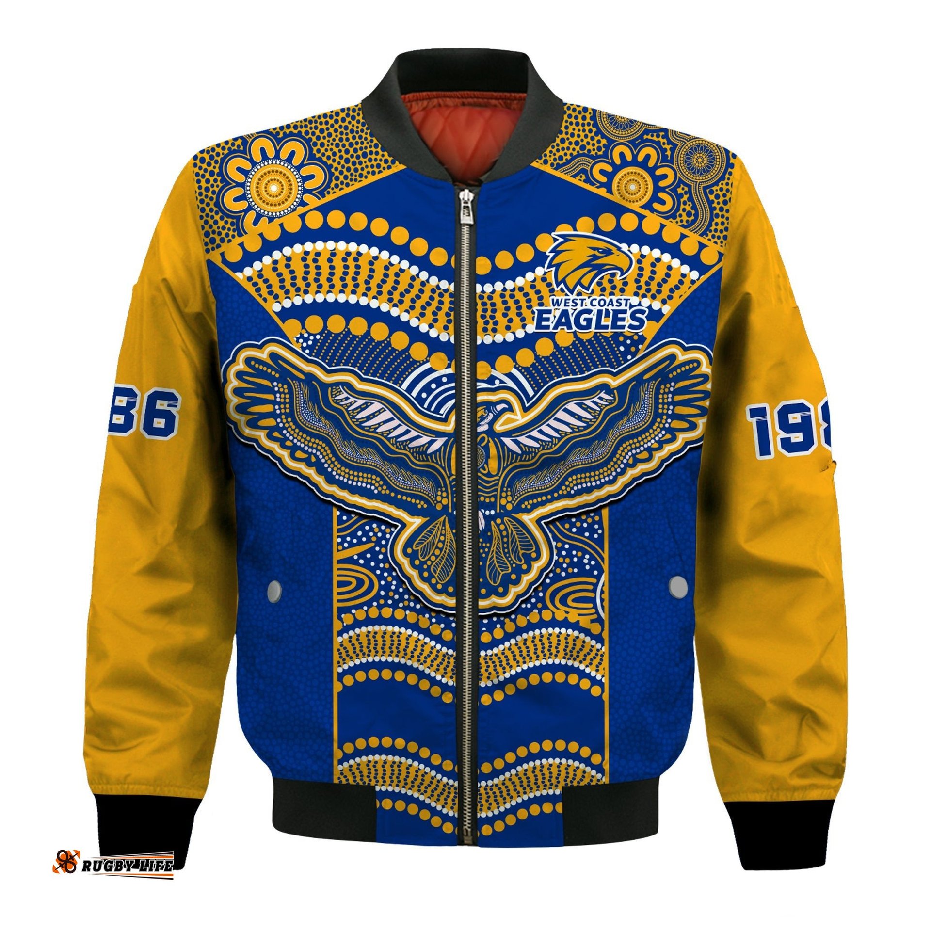Eagles Football Bomber Jacket West Coast 1986 Aboriginal Sporty Style