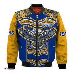 Eagles Football Bomber Jacket West Coast 1986 Aboriginal Sporty Style