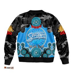Adelaide Strikers ANZAC 2024 Bomber Jacket Lest We Forget Poppy Mix Camouflage