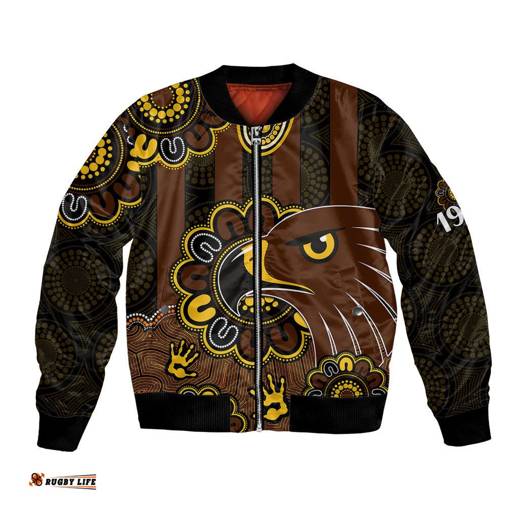 AFL Hawthorn Hawks 1902 Aboriginal Bomber Jacket