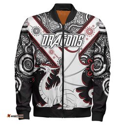 St. George Rugby Bomber Jacket - Custom Aboriginal Dragons Bomber Jacket RLT13
