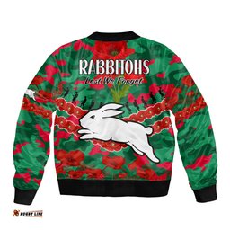 Rabbitohs Rugby ANZAC Bomber Jacket Lest We Forget