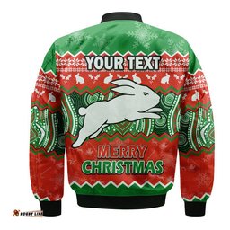 Custom Personalised South Sydney Rabbitohs Aboriginal Christmas Vibe Bomber Jacket
