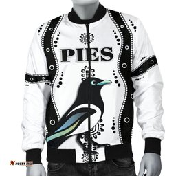 Collingwood Men Bomber Jacket Pies Indigenous - White