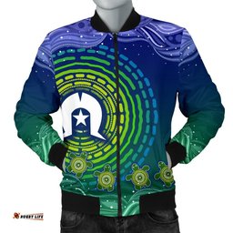 Torres Strait Islanders Men's Bomber Jacket - Aboriginal Turtle