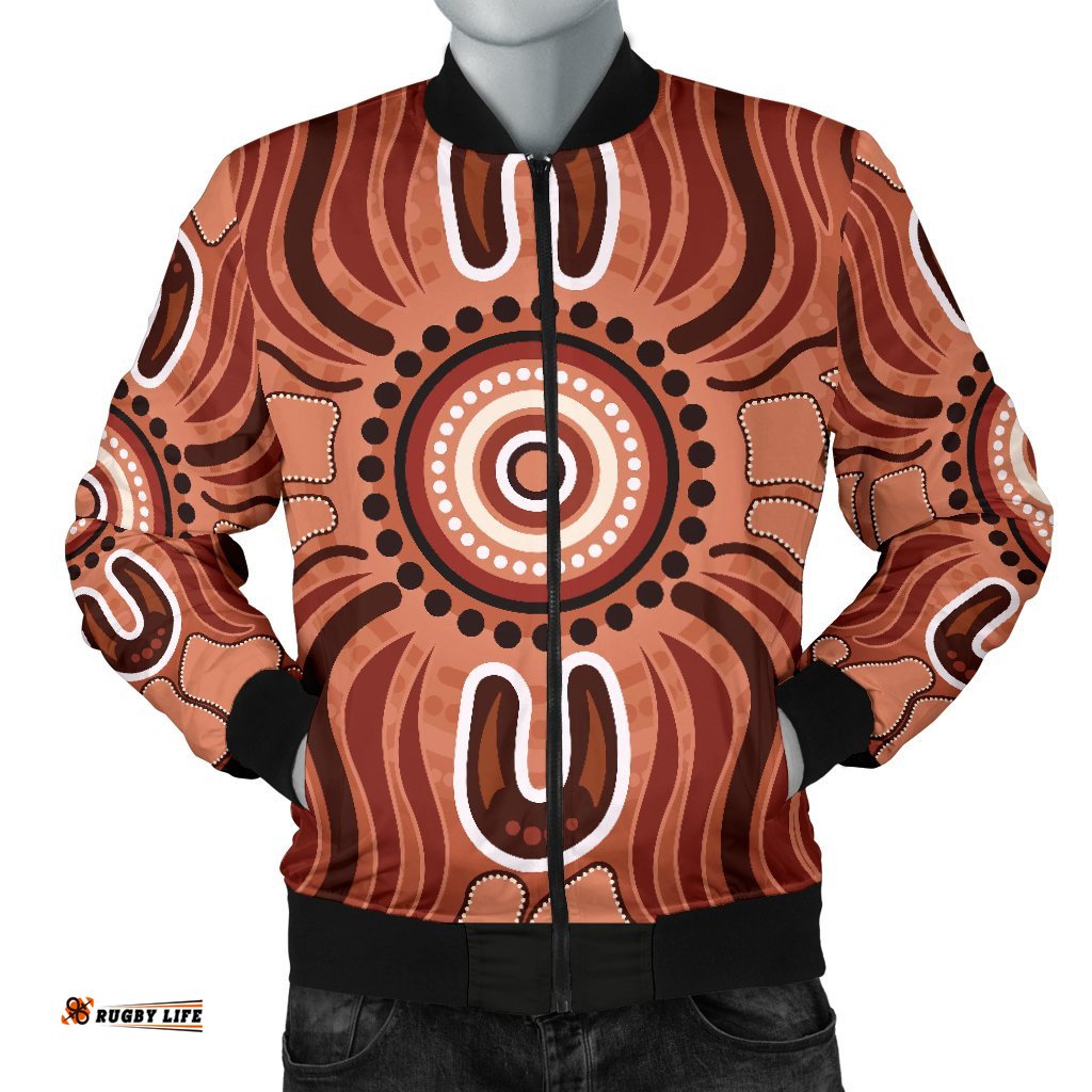 Aboriginal Men's Bomber Jacket - Indigenous Art Patterns Ver02