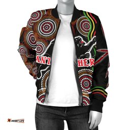 Panthers Black Women Bomber Jacket Indigenous Penrith Version