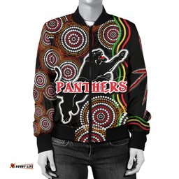 Panthers Black Women Bomber Jacket Indigenous Penrith Version
