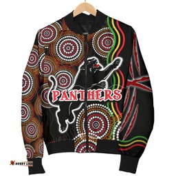 Panthers Black Women Bomber Jacket Indigenous Penrith Version
