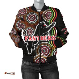 Panthers Black Women Bomber Jacket Indigenous Penrith Version