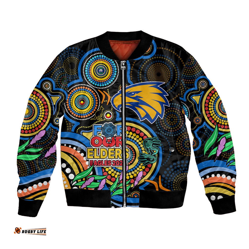 Eagles Football Aboriginal Art Bomber Jacket NAIDOC Indigenous Tribal