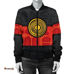 Aboriginal Women's Bomber Jacket - Aussie Indigenous Flag