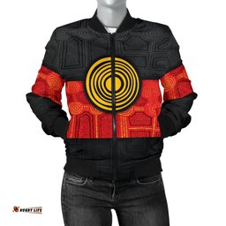 Aboriginal Women's Bomber Jacket - Aussie Indigenous Flag