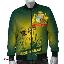 Cricket Men's Bomber Jacket - Australian Cricket National Color