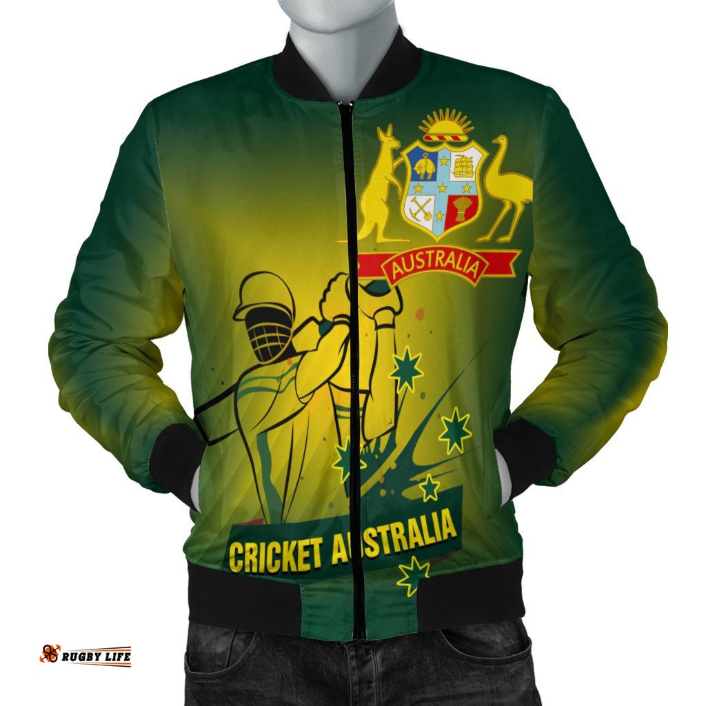 Cricket Men's Bomber Jacket - Australian Cricket National Color