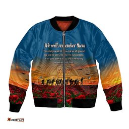 Remembrance Day Bomber Jacket We will Remember Them