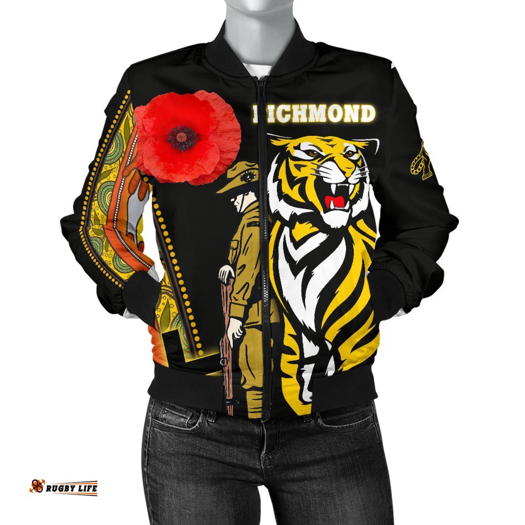 Custom Personalised Richmond Premier Women's Bomber Jacket Tiger And Soldiers