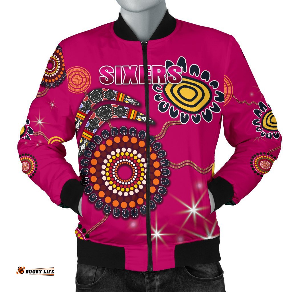 Sydney Men's Bomber Jacket Sixers Indigenous - Magenta