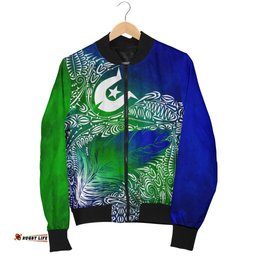 Torres Strait Islander Women's Bomber Jacket - Feather Torres Aether BN15T