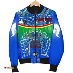 Personalised Women's Bomber Jacket - Torres Strait Symbol With Aboriginal Patterns