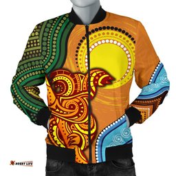 Men's Bomber Jacket - Australian Aboriginal Dot Painting Koala