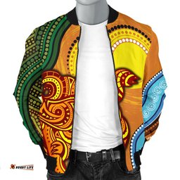 Men's Bomber Jacket - Australian Aboriginal Dot Painting Koala