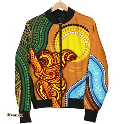 Men's Bomber Jacket - Australian Aboriginal Dot Painting Koala