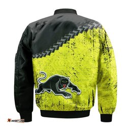 Penrith Panthers Bomber Jacket Grunge Polynesian Tattoo - NRL