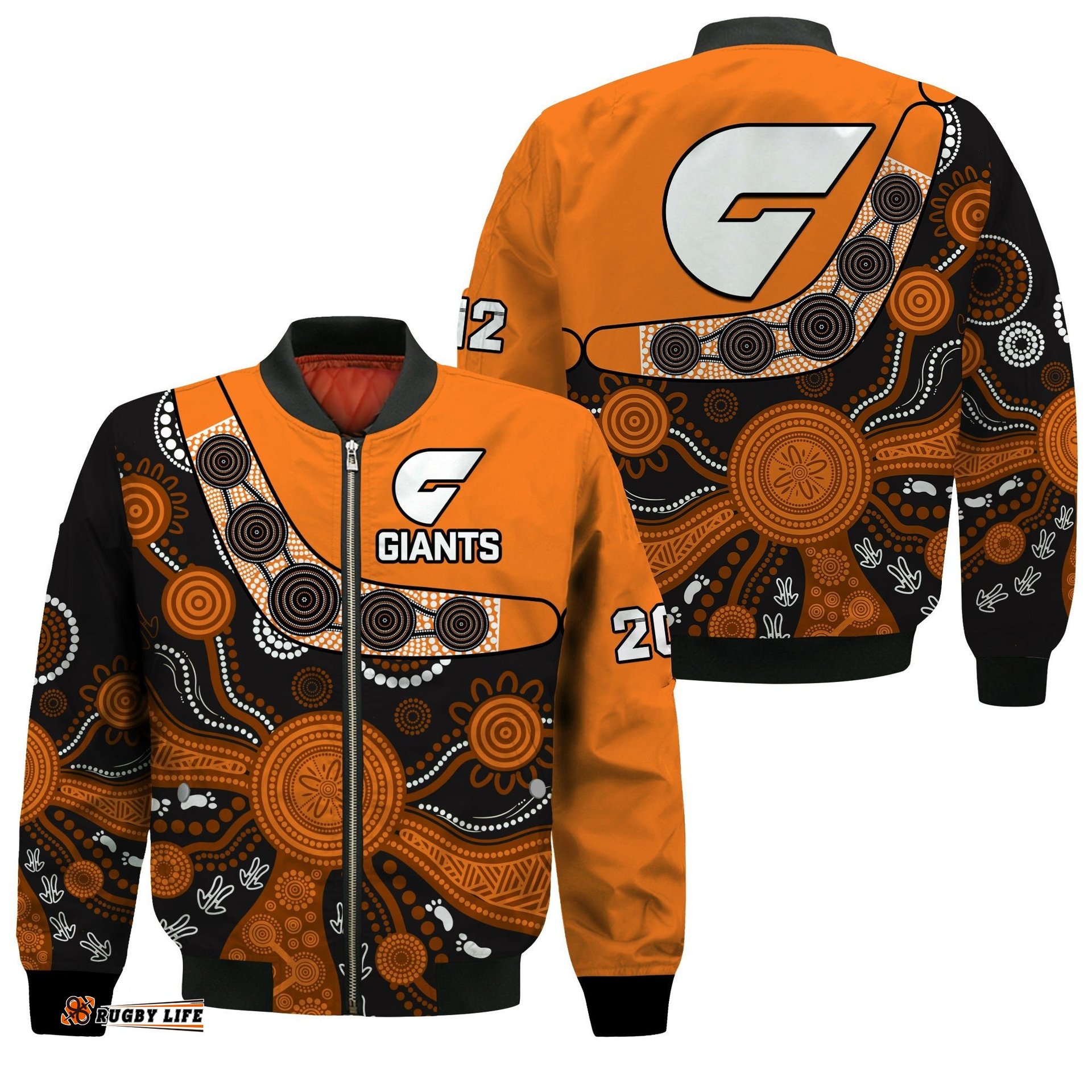 Greater Western Sydney Football Bomber Jacket Giants 2012 Boomerang Indigenous Pattern