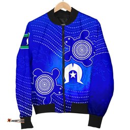 Torres Strait Islanders Men's Bomber Jacket - Torres Symbol With Turtle