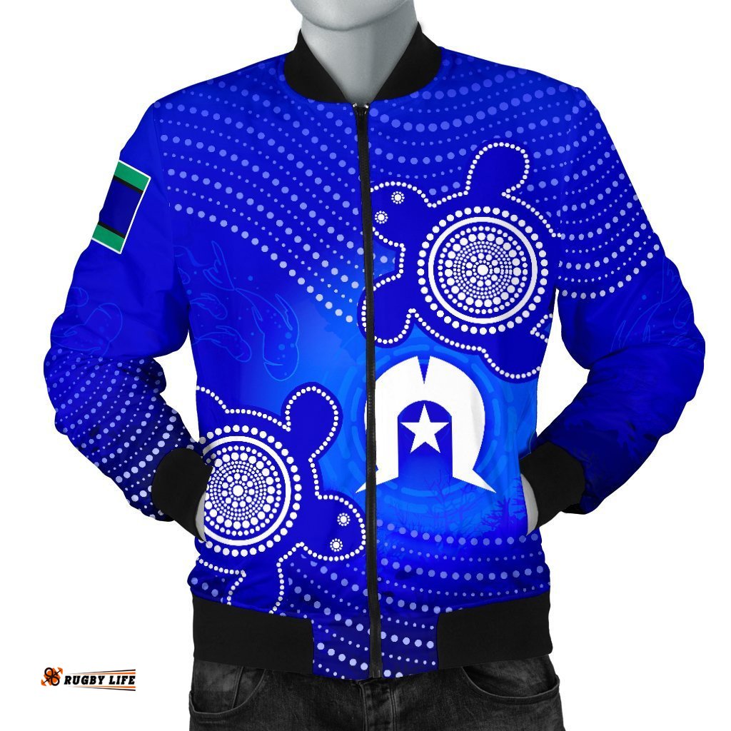 Torres Strait Islanders Men's Bomber Jacket - Torres Symbol With Turtle