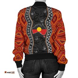 Aboriginal Women's Bomber Jacket - Australia Indigenous Map