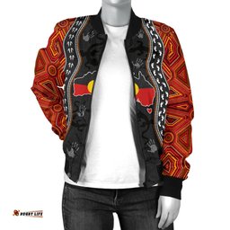 Aboriginal Women's Bomber Jacket - Australia Indigenous Map