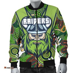 Custom Personalised Raiders Men's Bomber Jacket Canberra Indigenous