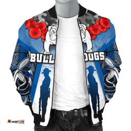 Australia Bulldogs Rugby Men's Bomber Jacket Anzac Day Survival World