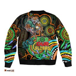 Tigers Rugby Aboriginal Art Bomber Jacket NAIDOC Indigenous Tribal
