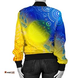 Custom Text Aboriginal Women's Bomber Jacket - Indigenous Fishing