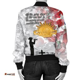 Anzac Women's Bomber Jacket - We Will Remember Them