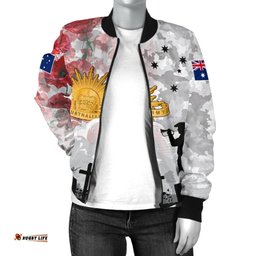Anzac Women's Bomber Jacket - We Will Remember Them